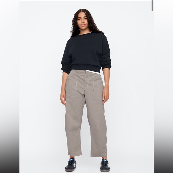 GAP High Rise Barrel Striped Pants - Picture 8 of 10